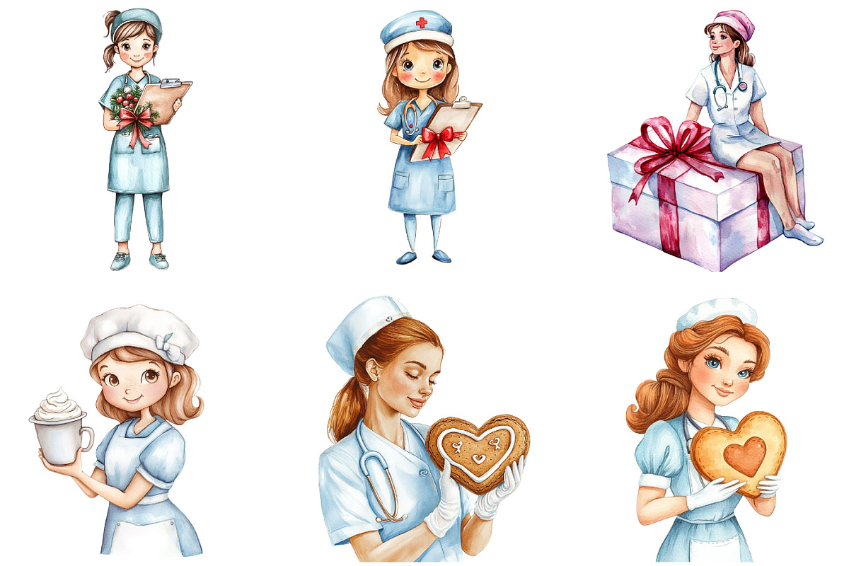Vintage Pin Up Christmas Nurse, an Illustration by DreamArtGraphic (Photo 4 of 4)