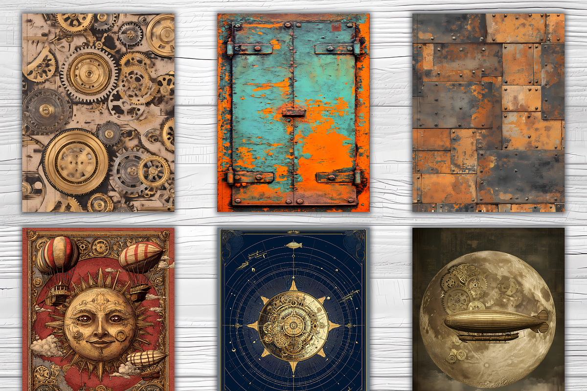 75 Steampunk Junk Journal Cover, a Brochure Template by LA Design (Photo 4 of 10)