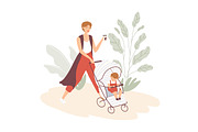 Women walking with babies in prams, a Person Illustration by Good Studio (Thumbnail 4 of 4)