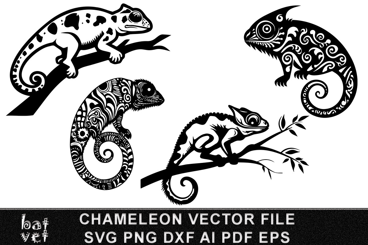 Chameleon Vector File Cutting Bundle, an Object Graphic by BatVetDesigns (Photo 1 of 3)