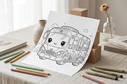 35 Bus Coloring Pages for Kids, a Transportation Illustration by ikarifq shop (Thumbnail 4 of 5)