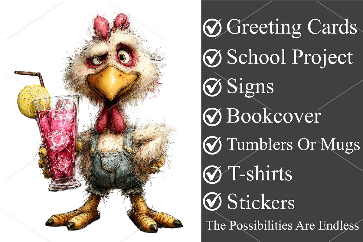 Whimsical Chicken Clipart Bundle, a Seasonal Illustration by Canvas Craft (Photo 3 of 7)