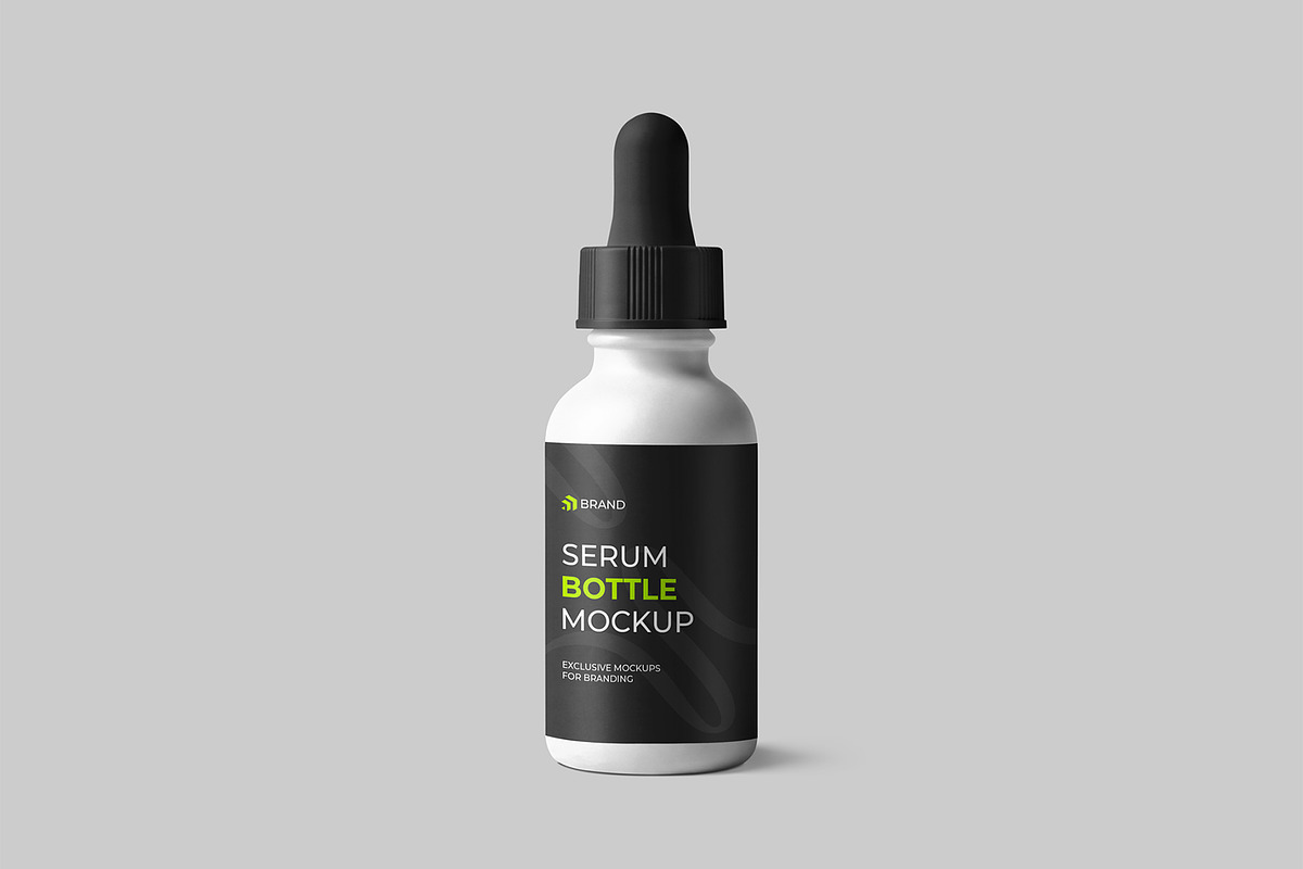 Skincare Serum Dropper Bottle Mockup, a Packaging Mockup by graphypix (Photo 1 of 4)