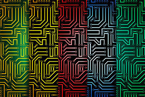 Circuit board seamless patterns set