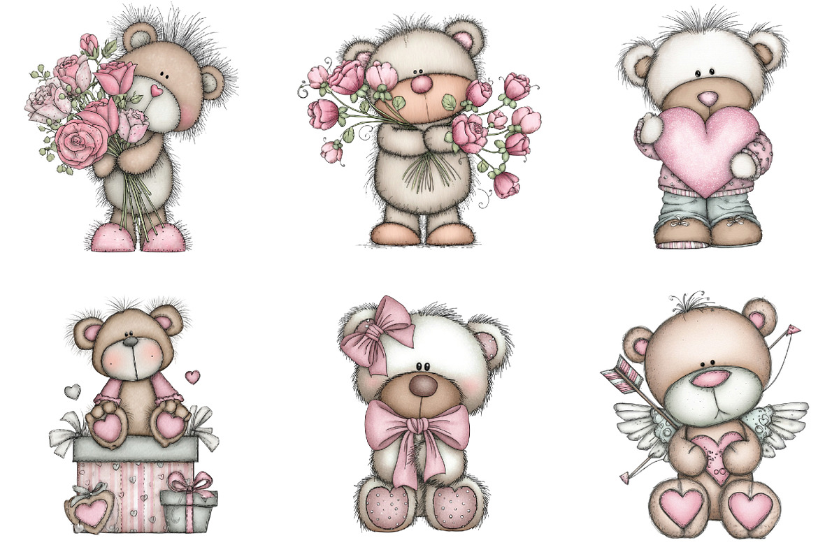 Whimsical Teddy Bear Valentine Clipa, a Graphic by CraftArtStudio (Photo 6 of 6)