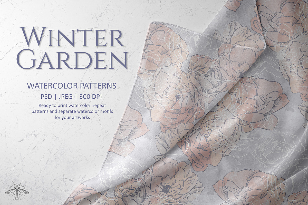 Winter garden | Watercolor patterns, a Pattern Graphic by Tanya Vollar (Photo 1 of 9)