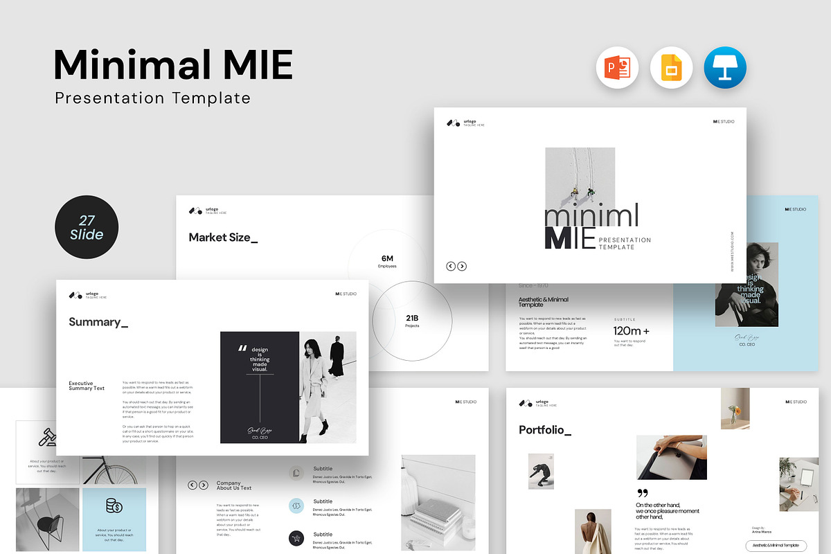 MIE | Minimal Presentation Template, a Presentation Template by Graphpexel (Photo 2 of 9)