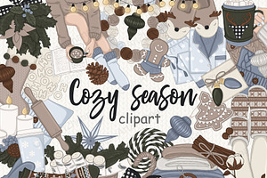 Cozy Season Clipart, a Seasonal Illustration by GlamArtZhanna