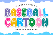 Baseball Cartoon – Stitched Font, a Sans Serif Font by KiddoGlyphs Studio (Thumbnail 1 of 7)