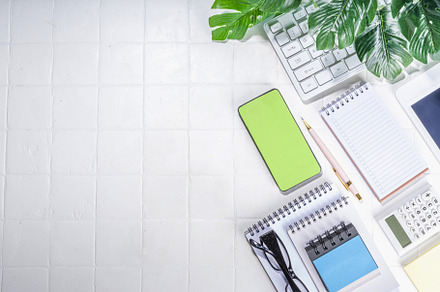 Office desk background, a Business Photo by Rimma