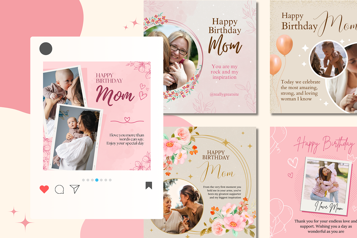 Happy Birthday Mom Templates, a Templates & Theme by TemplateCastleStore (Photo 3 of 9)