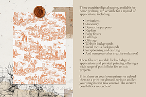 Halloween Toile - Digital Paper Set