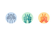 Peace Hand Sign Vector Icons, an Object Graphic by Artonix (Thumbnail 2 of 3)