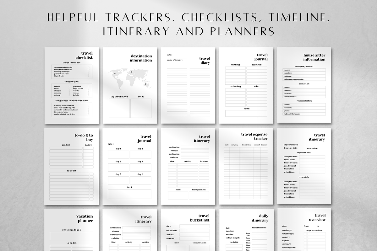 Printable Travel & Vacation Planner, a Stationery Template by BRANDcontent (Photo 2 of 6)