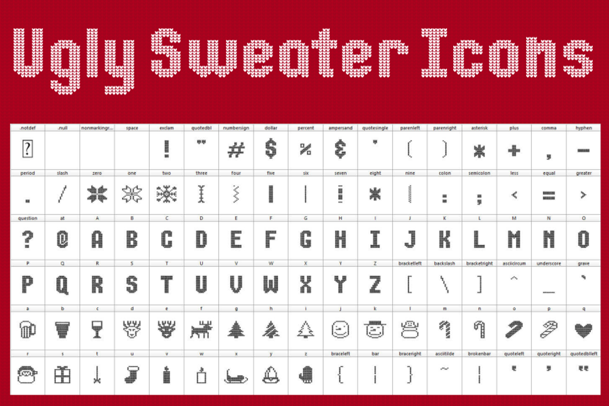 Ugly Sweater Font & Icon Set preview 5