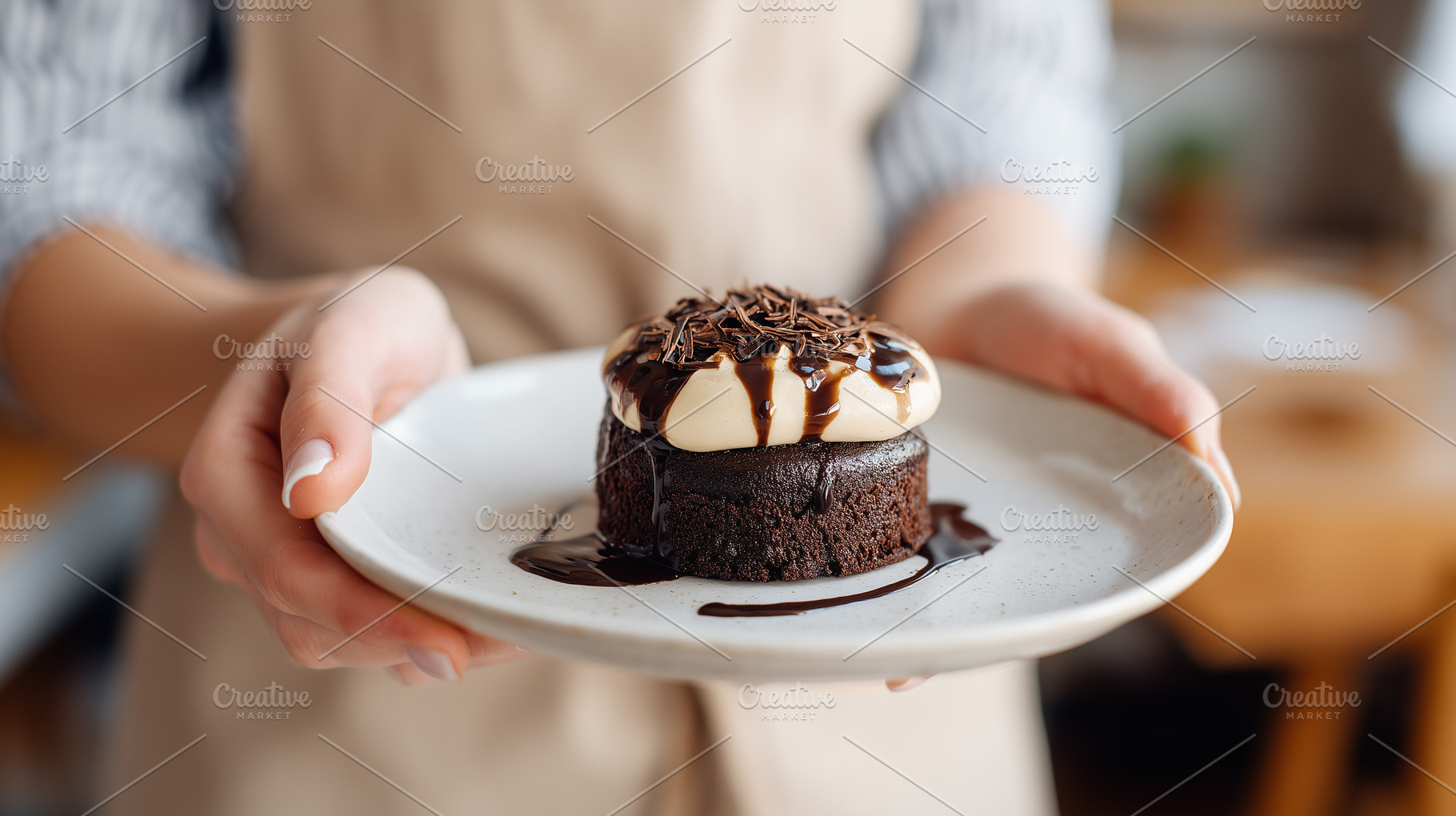 Close up of a rich chocolate cake, a Food & Drink Photo by MistyDay