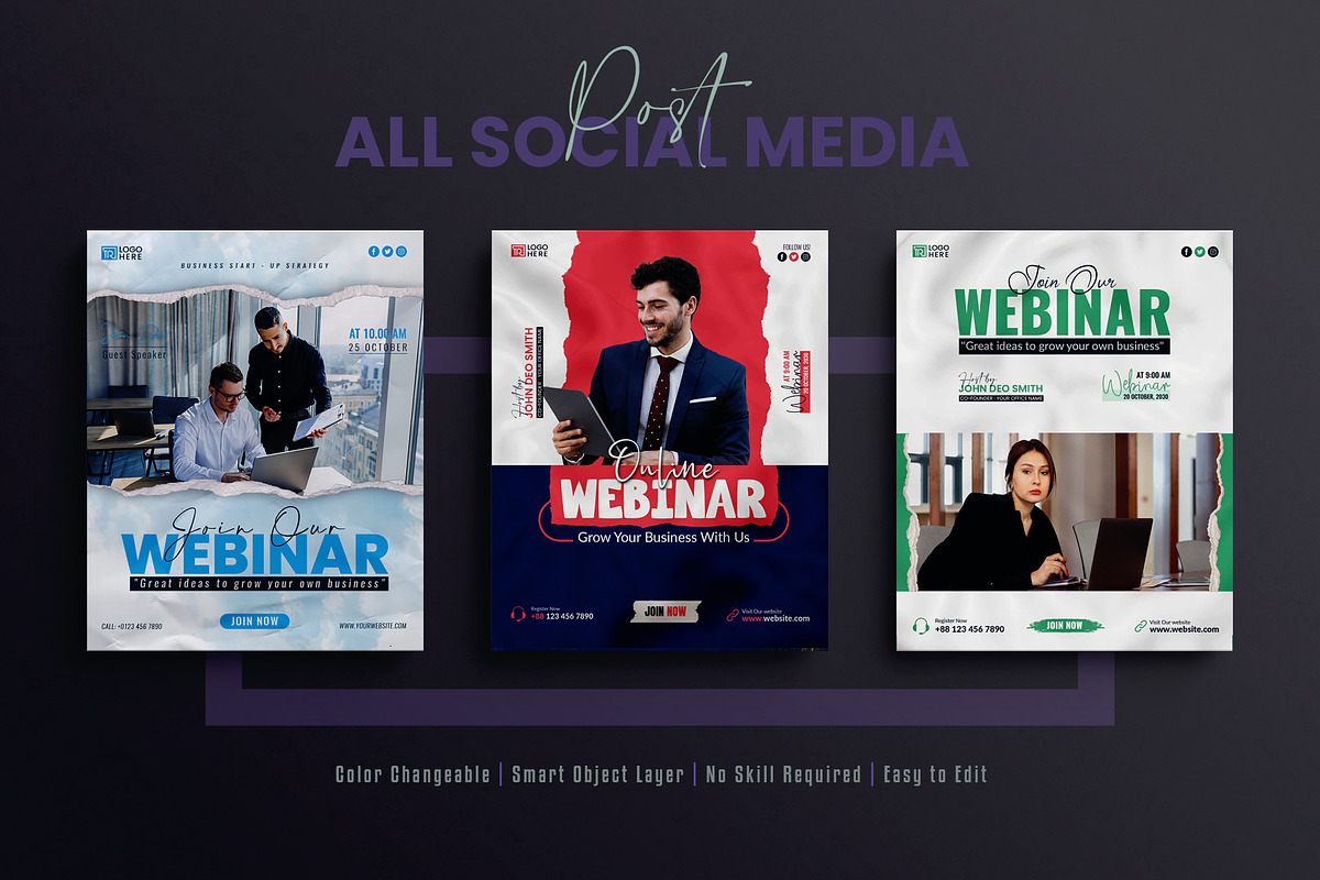 Webinar Social Media Template Bundle, a Social Media Template by Creative_View (Photo 6 of 8)