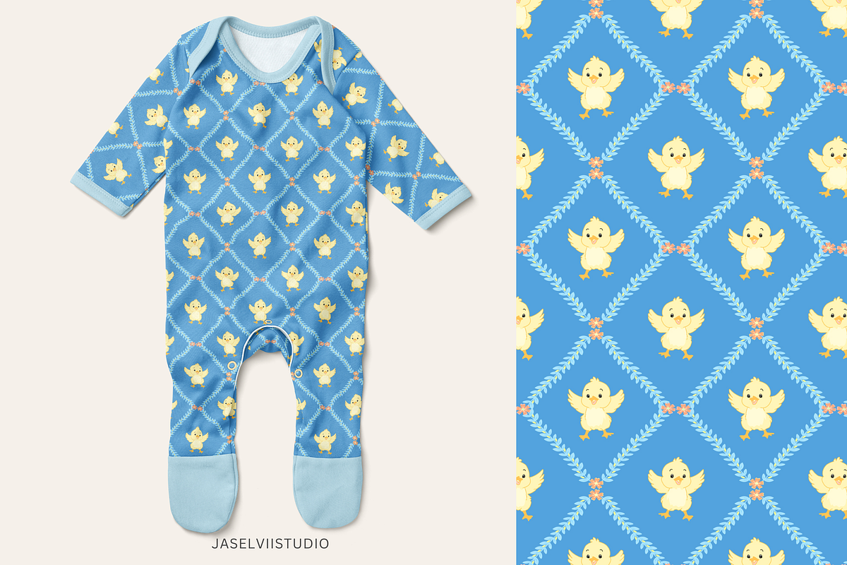 Bunny Chick - Blue, a Pattern Graphic by Jaselvii Studio (Photo 5 of 7)