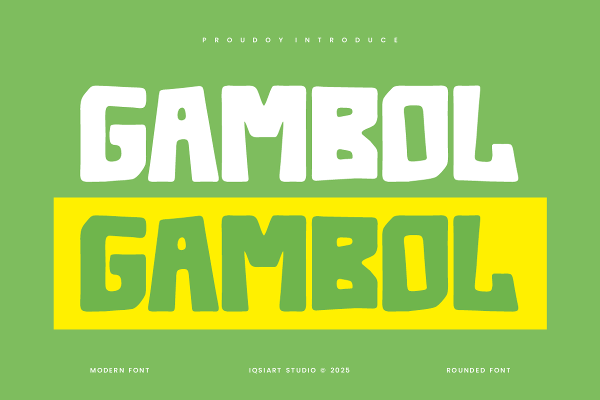 Gambol - Round Font, a Sans Serif Font by Iqsiart Studio (Photo 1 of 6)