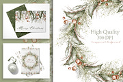 Boho‑Nordic Christmas Watercolor Set, a Seasonal Illustration by LenArt (Thumbnail 6 of 17)