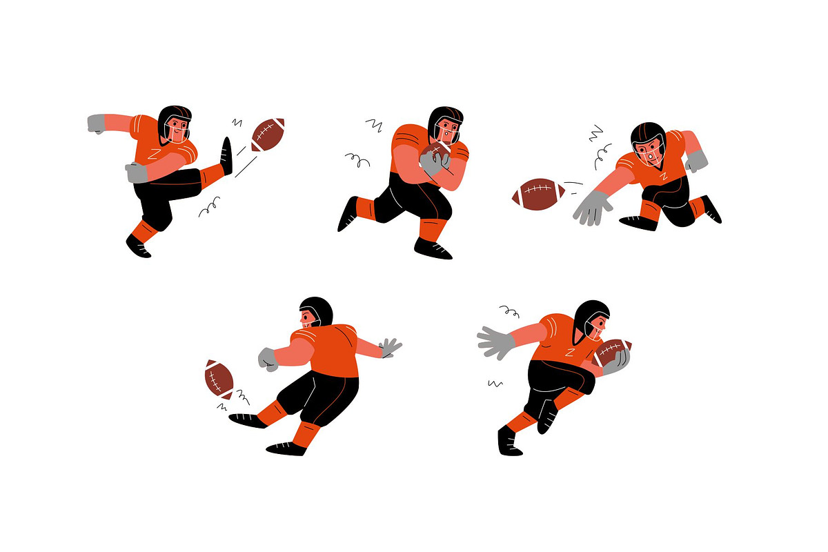 American Football Character Vol 1, a Sport Illustration by SLAB! Design (Photo 3 of 3)