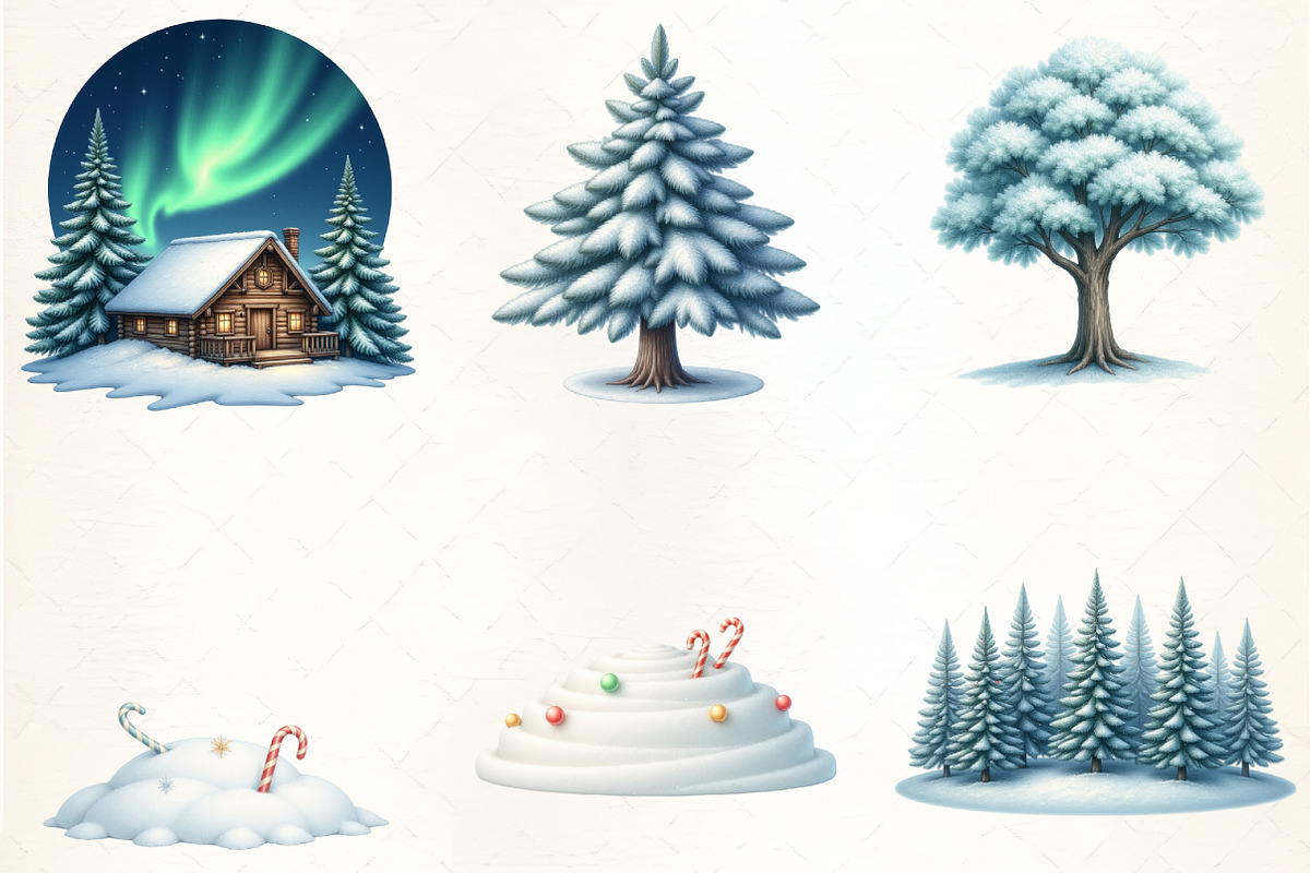 Christmas Polar Lights Clipart, an Illustration by CrexoraLab (Photo 3 of 5)