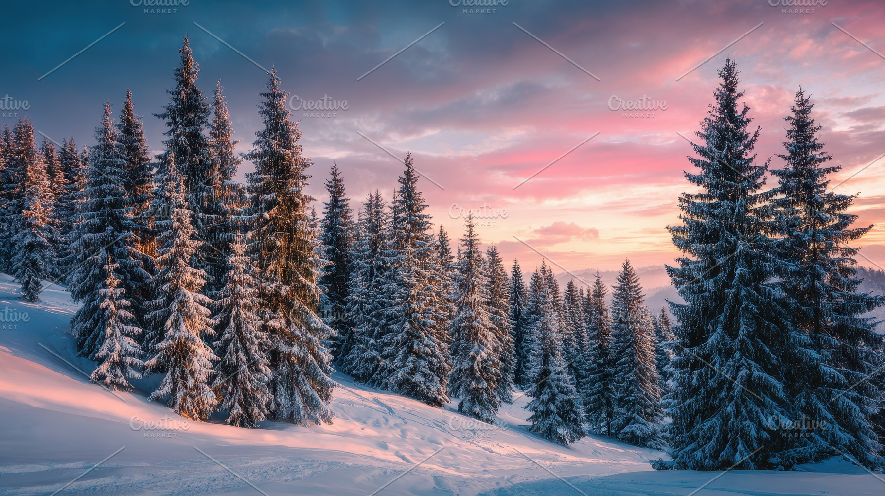 Winter landscape with snow-covered, a Photo by Pavel_design