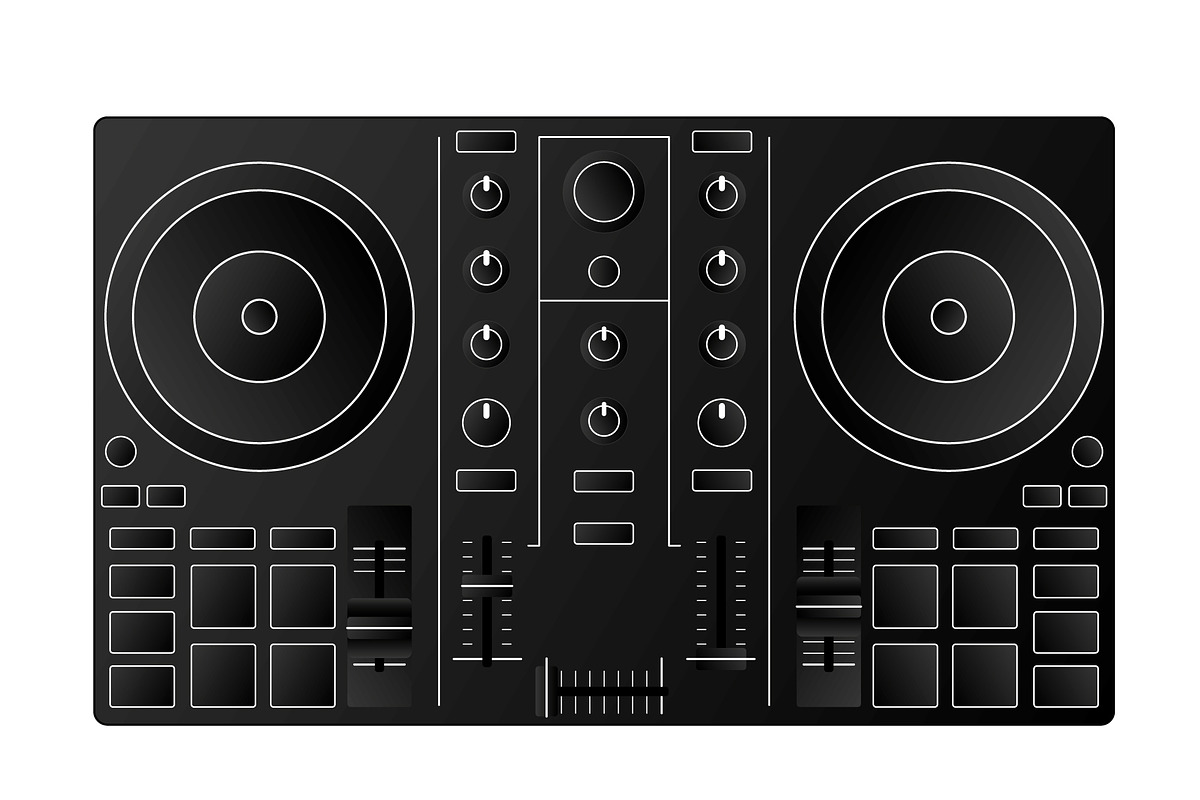 An illustrated black DJ controller, an Illustration by misign (Photo 3 of 5)