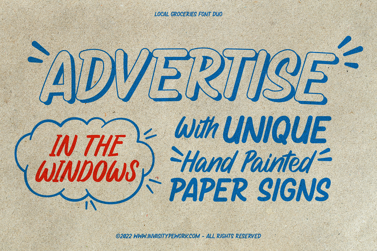 Local Groceries - Vintage Sign Duo, a Script Font by Invasi Studio (Photo 2 of 10)