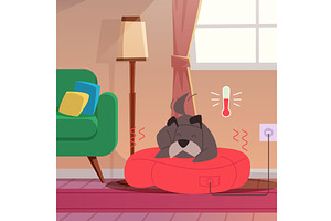 Sleeping dog. home pet relaxing on, an Animal Illustration by Onyx