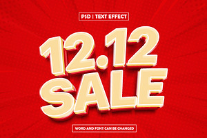 1212 sale promotional text effect