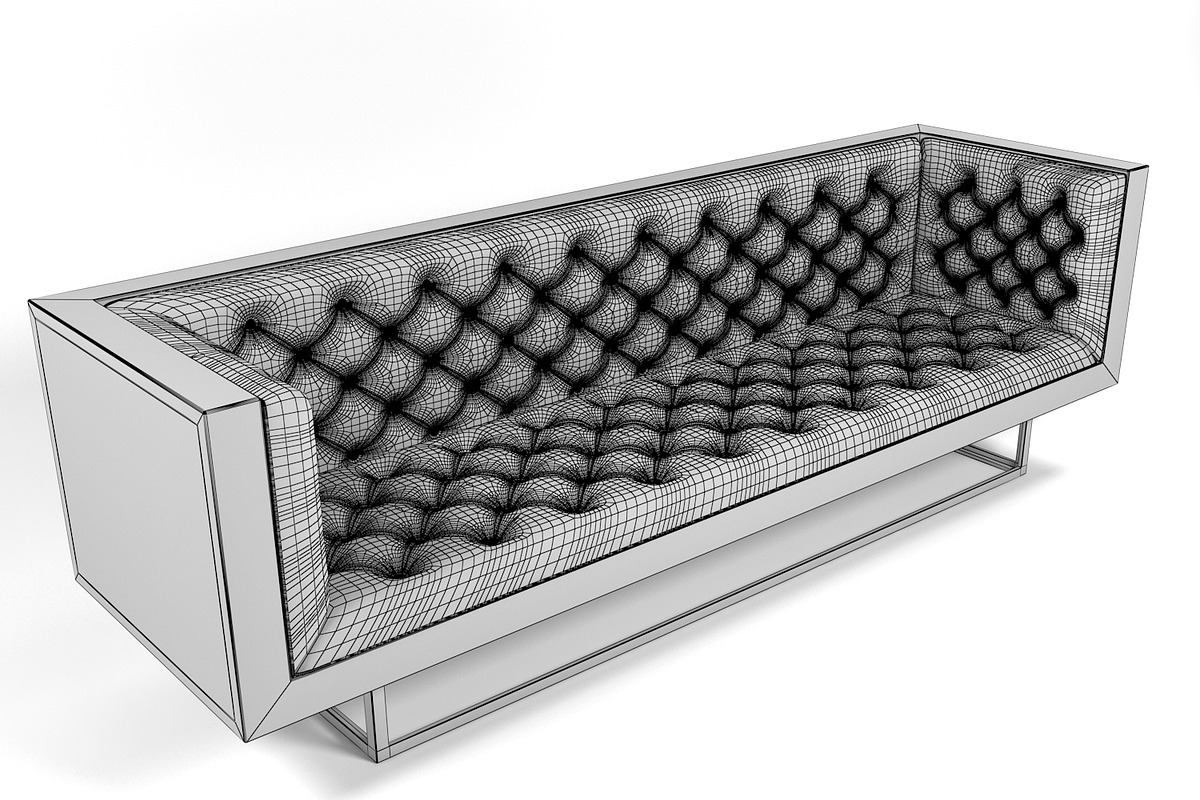 Milo Baughman velvet sofa, a Furniture 3D Model by inDahouze (Photo 6 of 7)