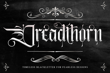 Dreadthorn, a Blackletter Font by Letterara