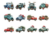 Christmas Trucks Clipart, an Illustration by Design Market (Thumbnail 2 of 4)