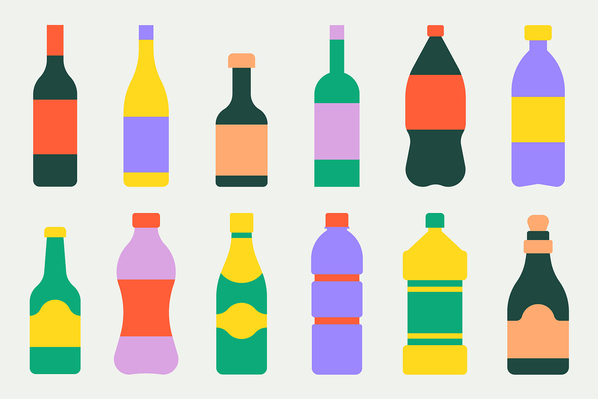 Minimal Flat Bottle Illustrations, an Object Illustration by Léo Alexandre (Photo 2 of 6)