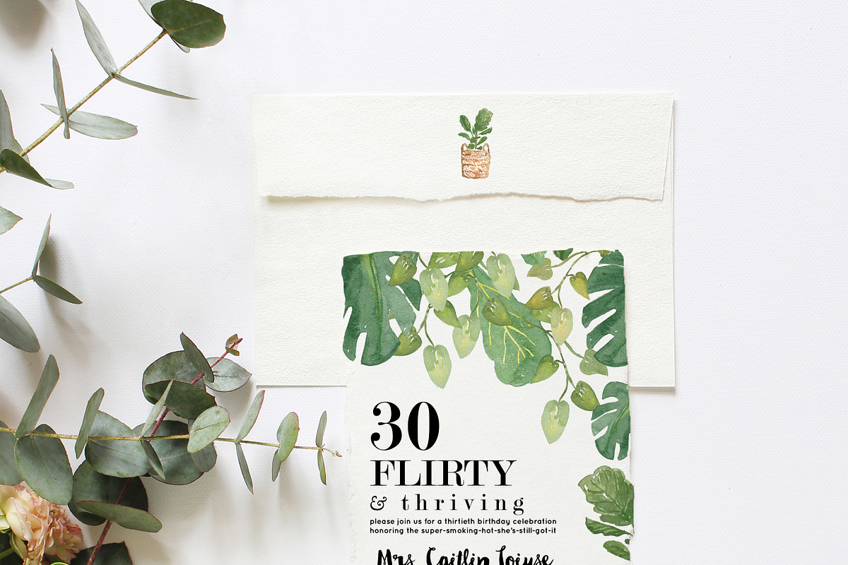 Tropical Leaves & Trees Clipart, a Decorative Illustration by Emerald & Ivy Studios (Photo 4 of 4)