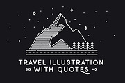 6 Travel illustrations with quotes, a Texture Illustration by Librebird (Thumbnail 1 of 4)