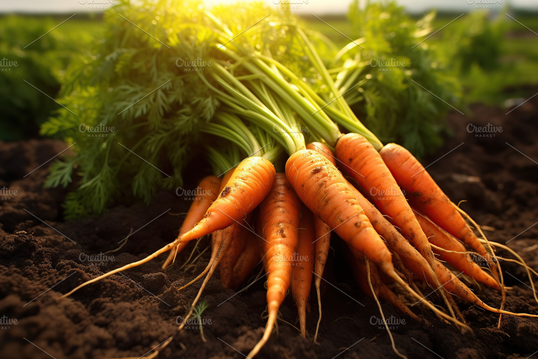 Fresh carrot on the ground, a Food & Drink Photo by AlyaAnd