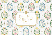 Easter Bunny Eggs Pattern 3 Folk art, a Pattern Graphic by Euonia Meraki (Thumbnail 1 of 9)