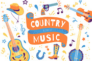 Country music vector set., an Illustration by Kattarina Po (Thumbnail 1 of 7)