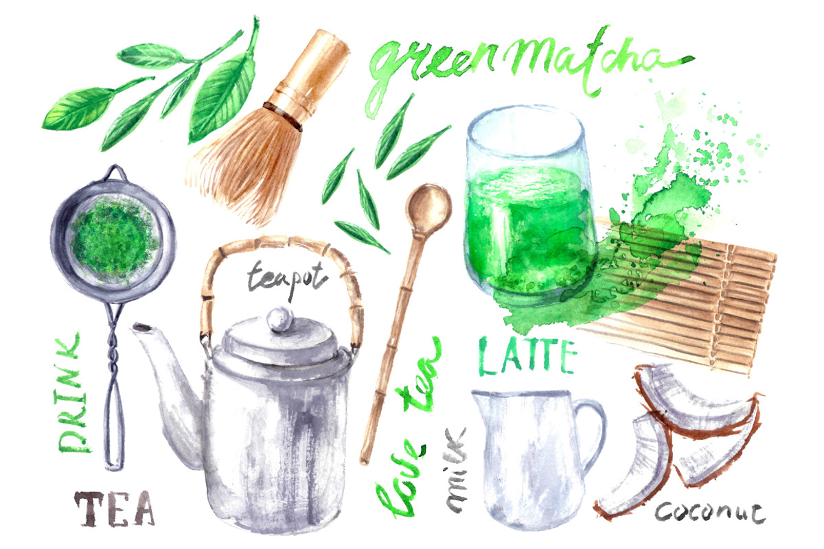 Matcha tea poster set, a Food Illustration by katya.bogina (Photo 5 of 7)