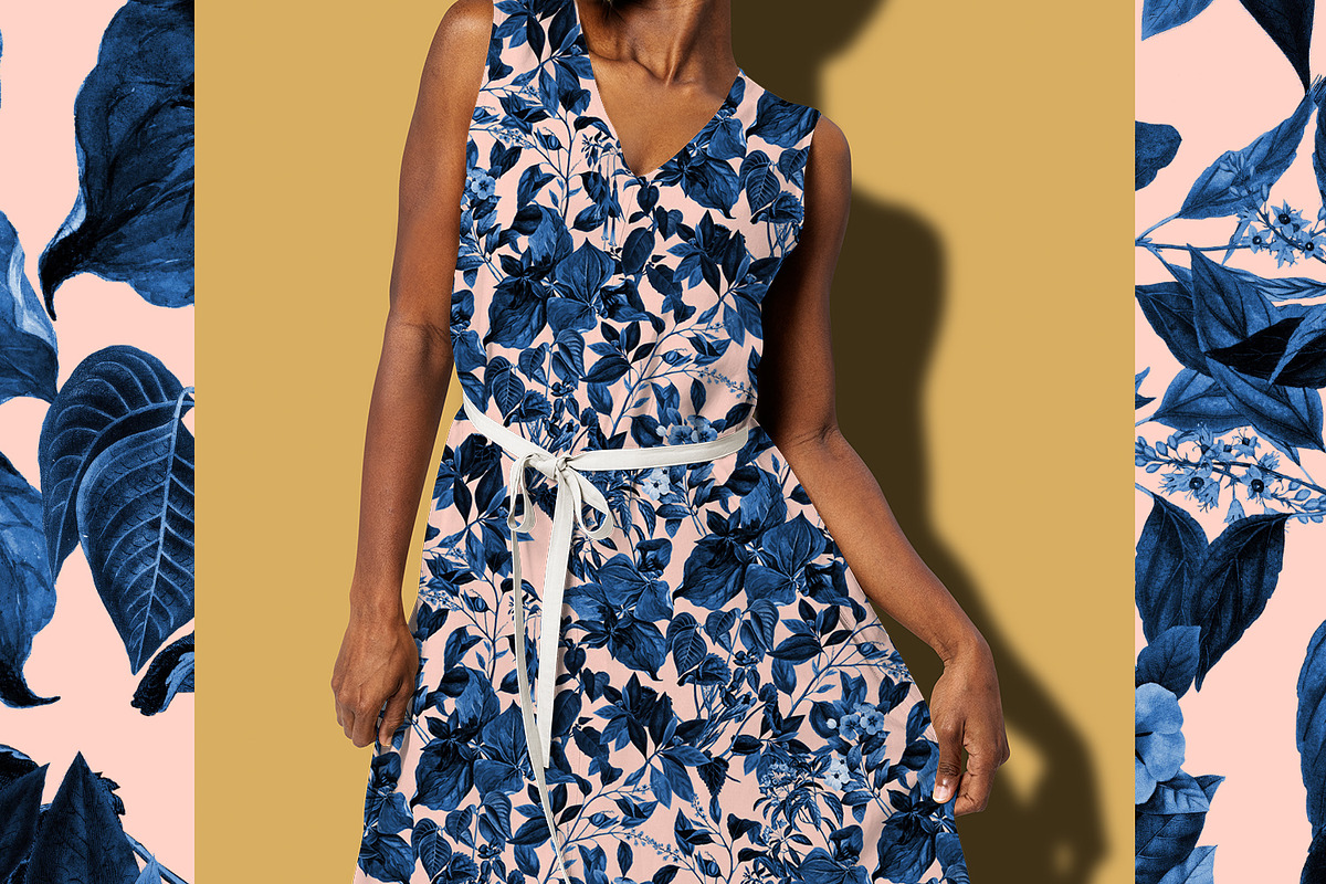 Blue Botanical, a Wallpaper Graphic by MalyskaStudio (Photo 8 of 9)