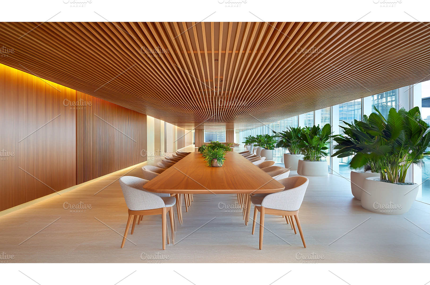 Modern creative meeting space with, an Architecture Photo by Lermont51