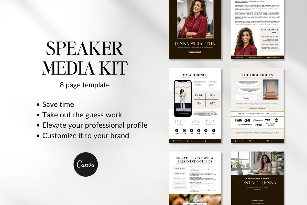 8‑Page Speaker Media Kit Template, a Marketing Template by Business Chic (Photo 4 of 5)