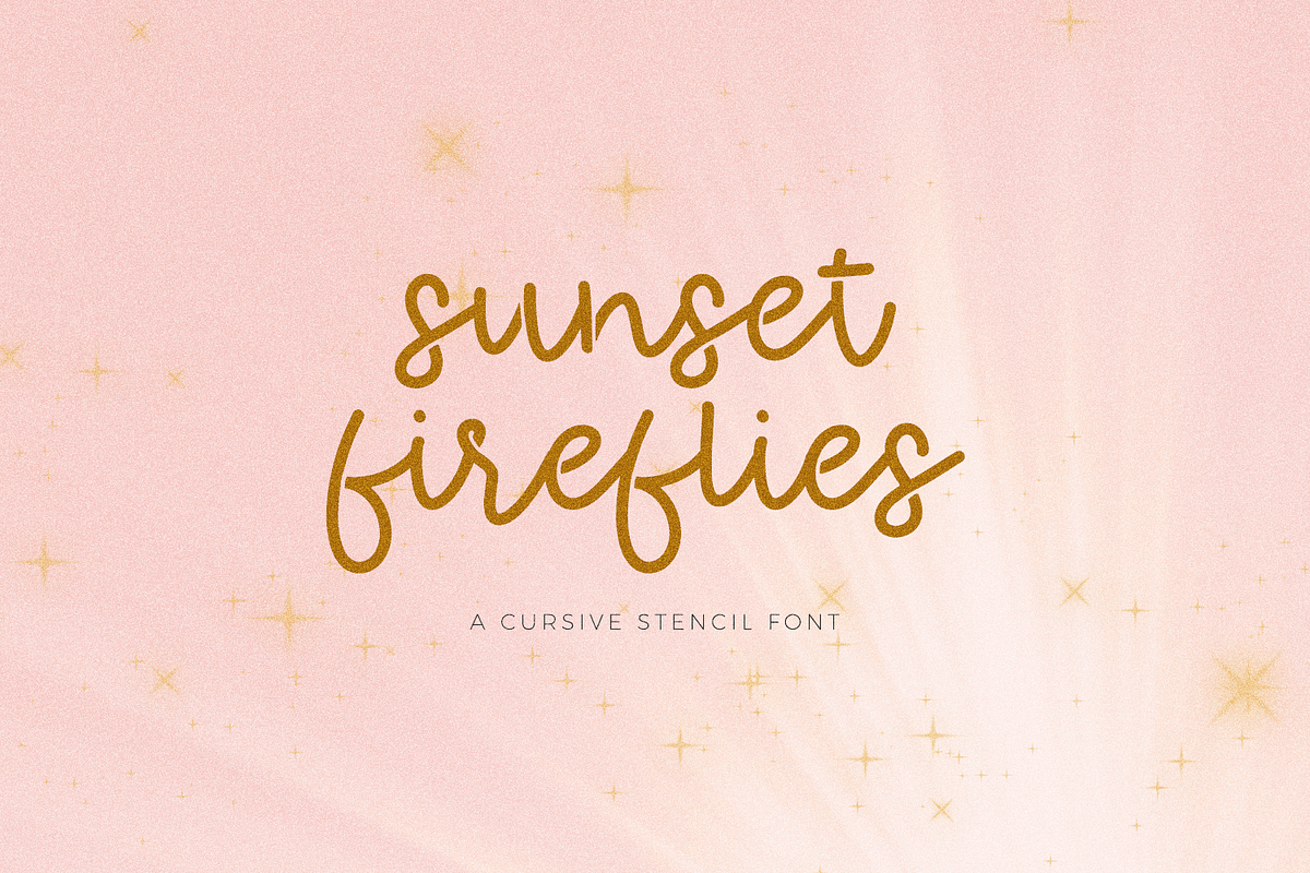 Sunset Fireflies Stencil Font, a Handwritten Font by Beck McCormick (Photo 1 of 10)