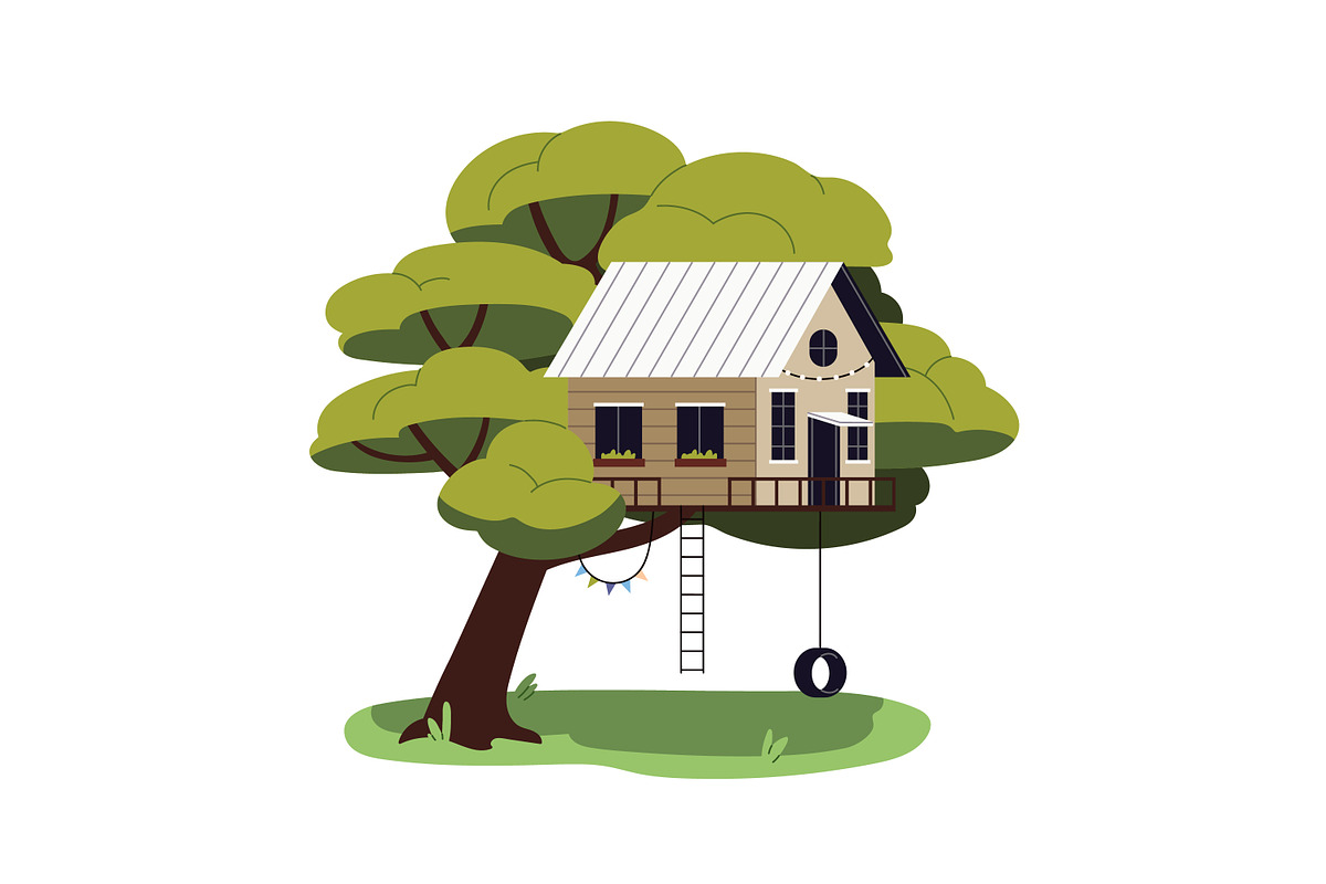 Wooden tree houses for kids set, an Object Illustration by PaperTrident (Photo 2 of 6)