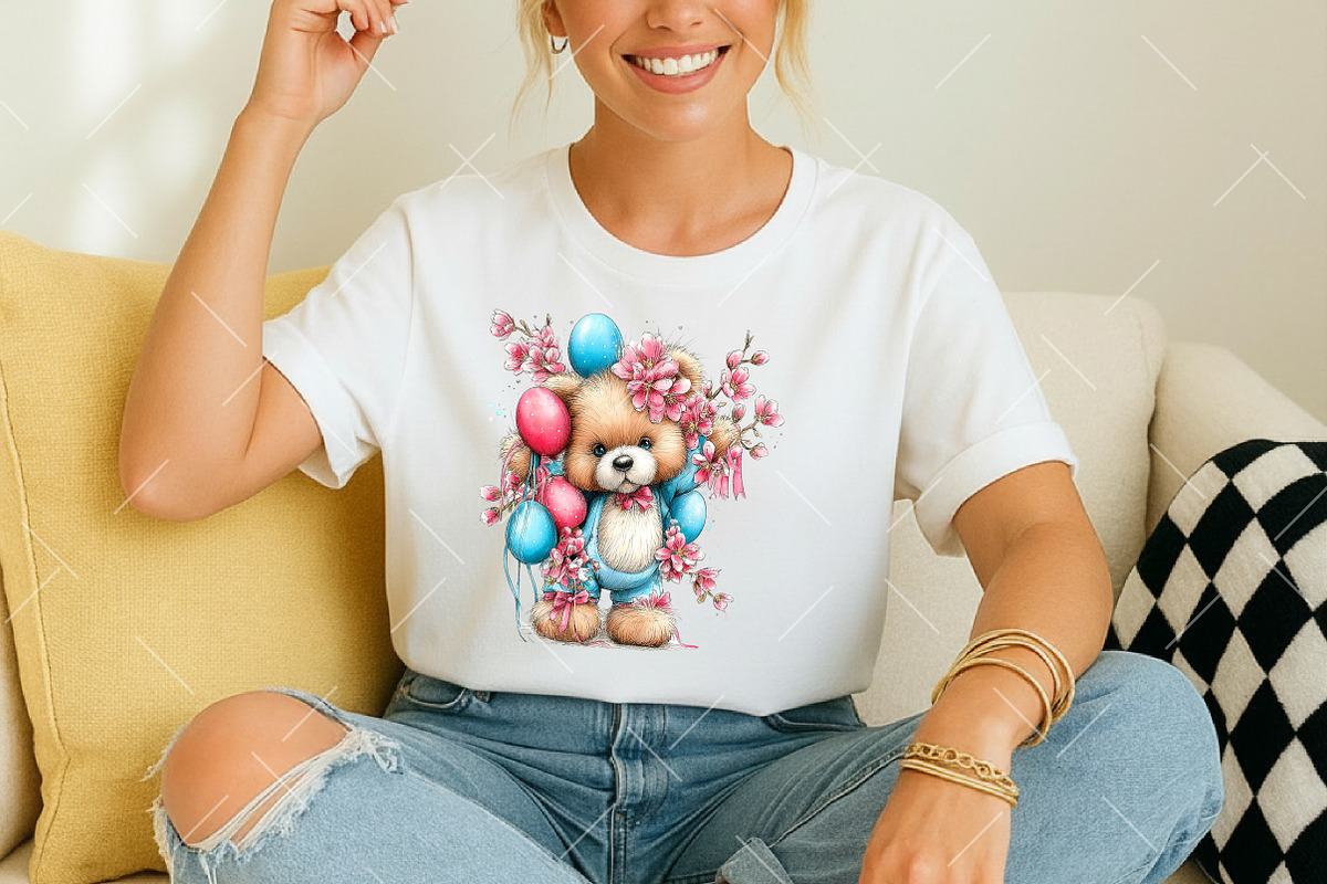 Whimsical Easter Teddy Bear Clipart, an Illustration by OK Design (Photo 6 of 6)