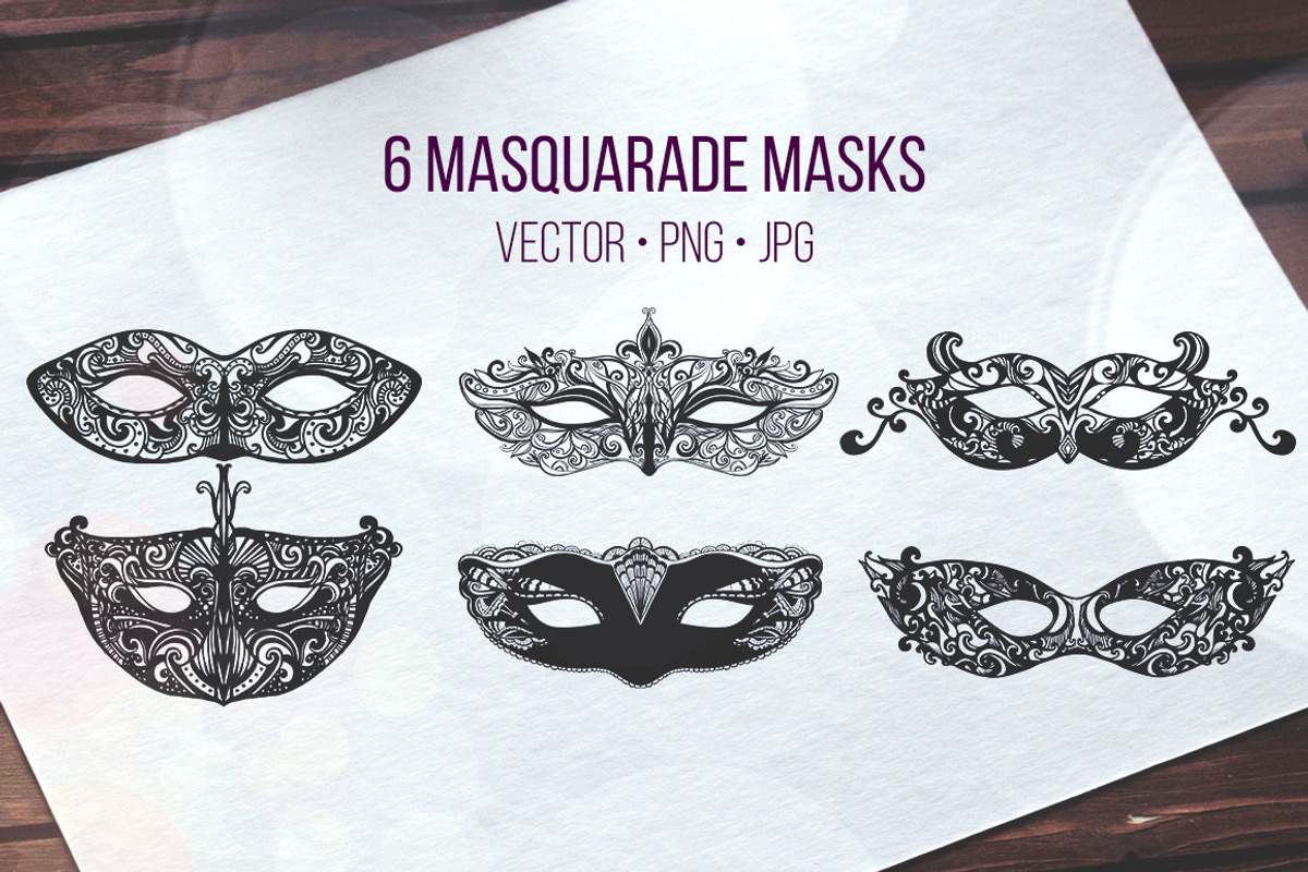 Ornate carnival masks, an Illustration by Anna's Creative Store (Photo 2 of 3)