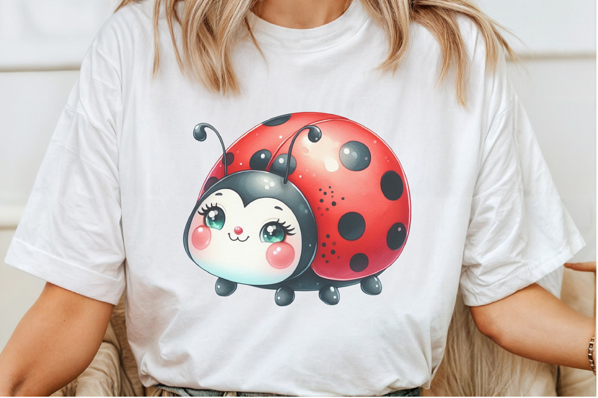 Watercolor Cute Ladybugs Clipart, a Seasonal Illustration by Rose Art (Photo 3 of 5)