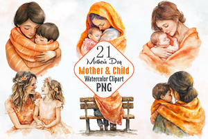 Peach Mother and Child Mother's Day, an Illustration by RobertsArt